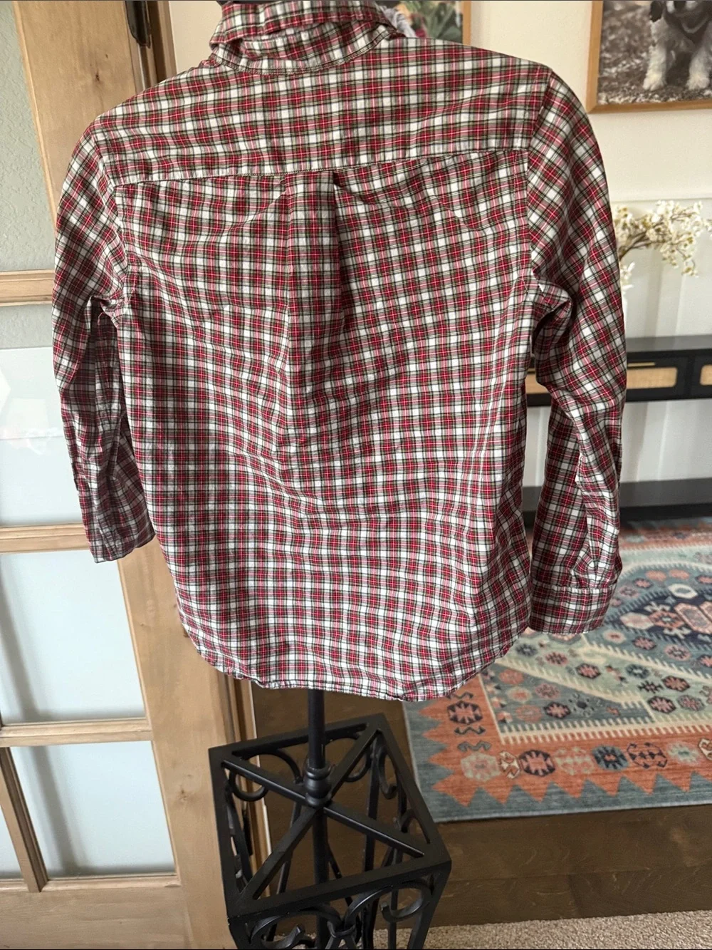 Ralph Lauren Boys Red Green Plaid Button-Down Shirt